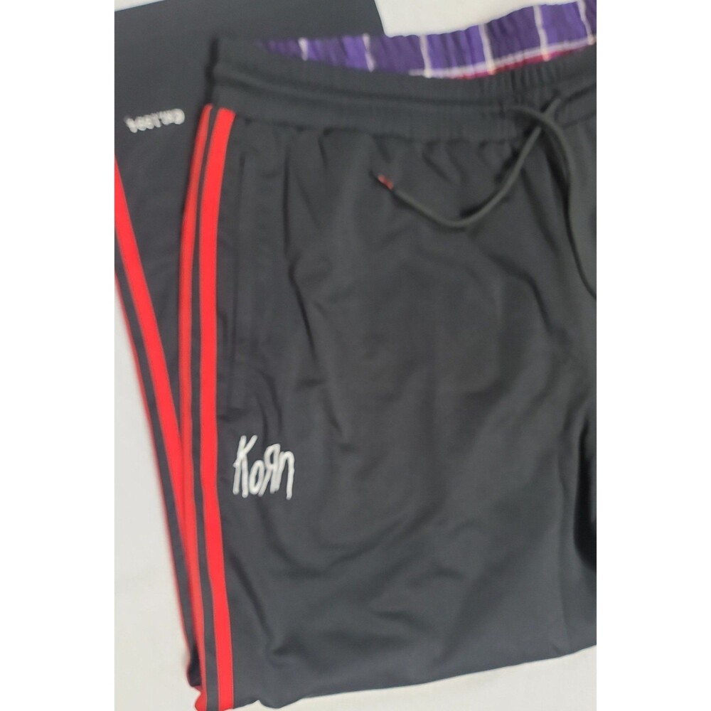 adidas x Korn Reversible Black & Plaid Track Pants XL.